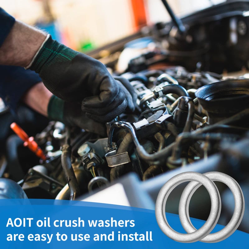 AOIT 10 Pcs Aluminum Transmission Fluid Drain Plug Crush Washer Seal Fits for Toyota Prius Corolla Tacoma Camry, Replacement for The Part# 90430-18008, Used for Change Transmission Fluid - Image 5